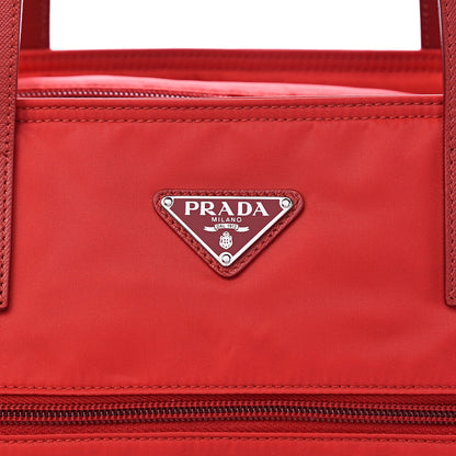 Prada Tessuto Nylon Saffiano Shoulder Bag Rosso 10 of 10