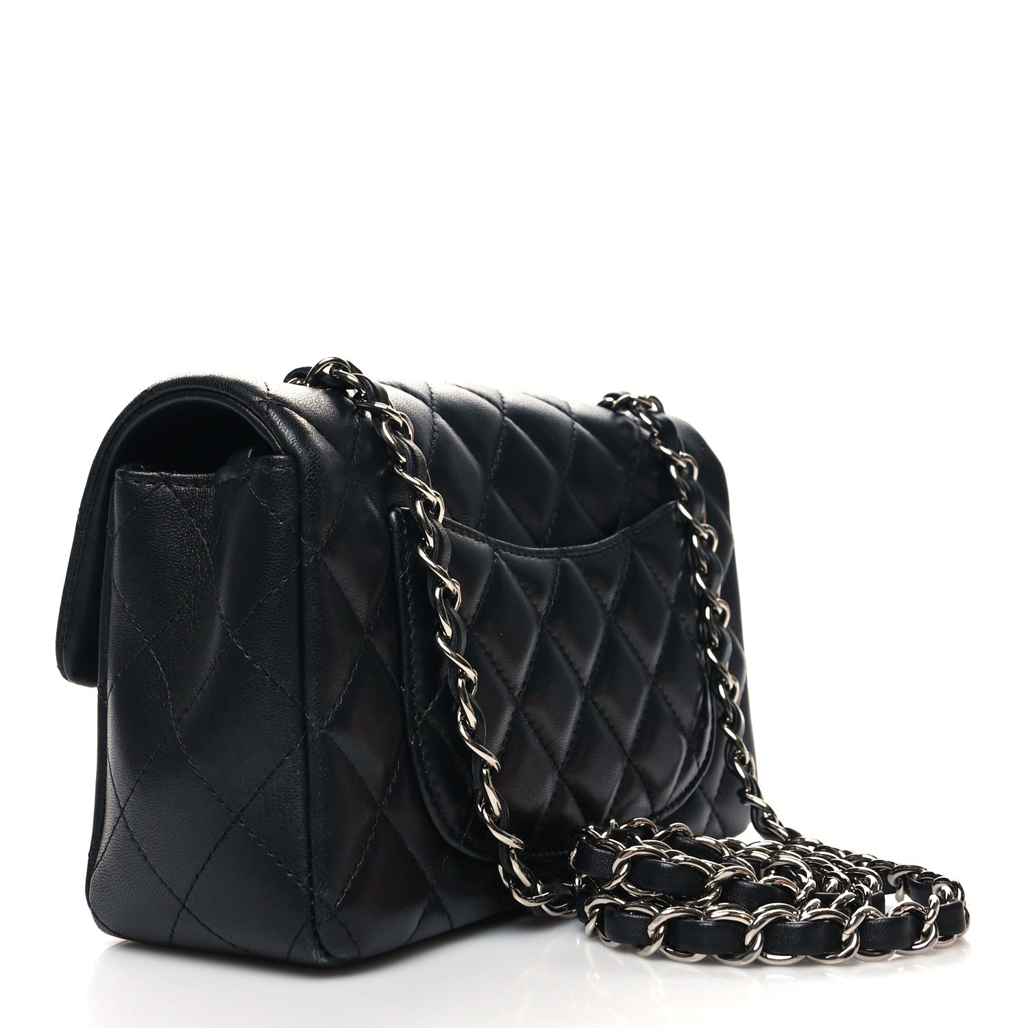 Chanel Lambskin Quilted Mini Rectangular Flap Black 3 of 11