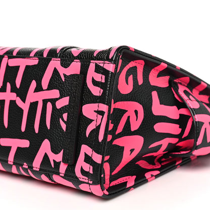 Marc Jacobs X STEPHEN SPROUSE Grained Calfskin Medium The Tote Bag Pink 9 of 9
