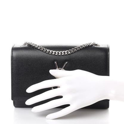 Saint Laurent Grain De Poudre Small Monogram Kate Satchel Black 3 of 8