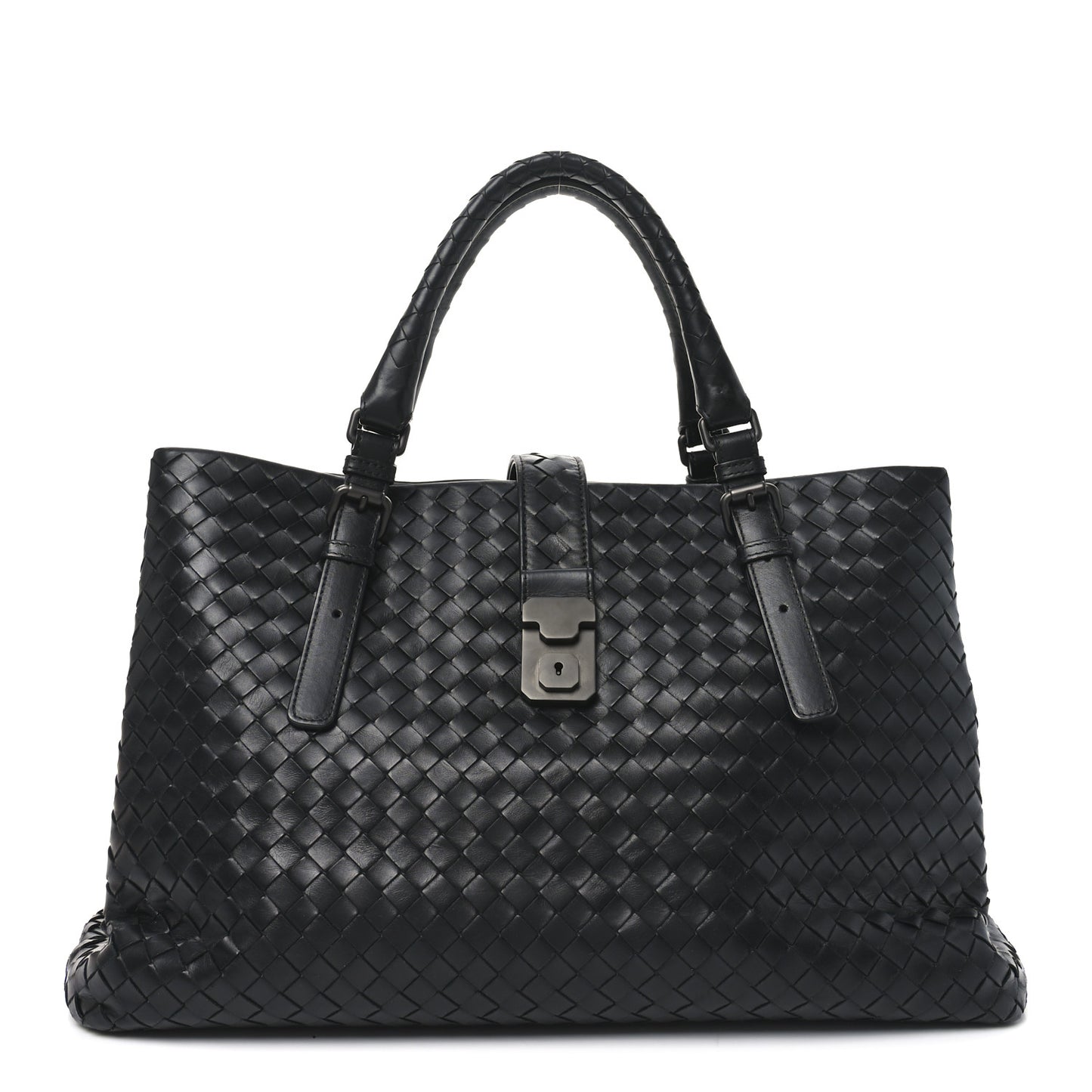 Nappa Intrecciato Medium Roma Tote Black