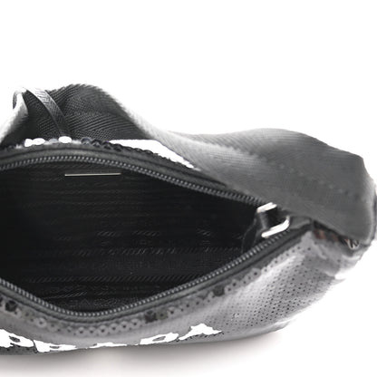 Prada Paillettes Sequin Mini Re-Edition 2000 Bag Black White 5 of 9