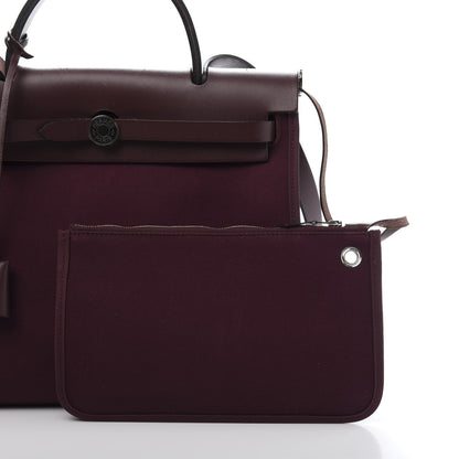 Hermes Vache Hunter Toile Officier Herbag Zip 31 PM Prune 9 of 16
