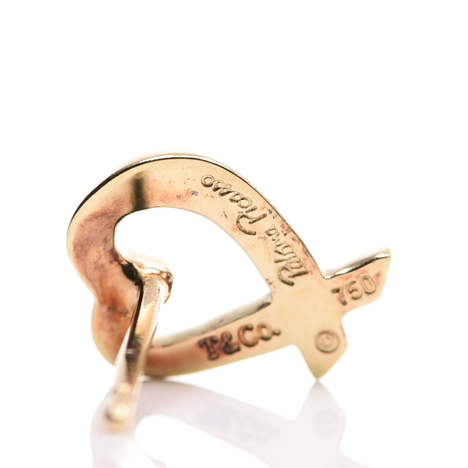 Tiffany 18K Yellow Gold Mini Paloma Picasso Loving Heart Earrings 5 of 10