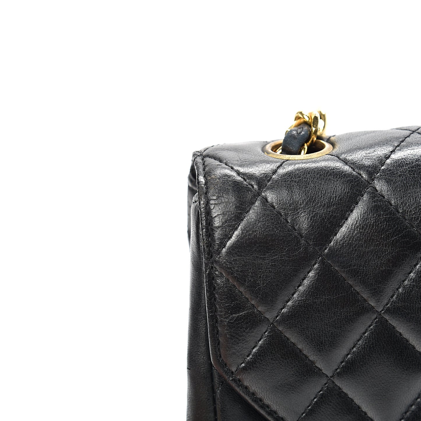 Lambskin Quilted Small Single Flap Black