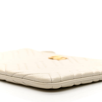 Gucci Calfskin Matelasse Chevron Heart GG Marmont Clutch Mystic White 9 of 10