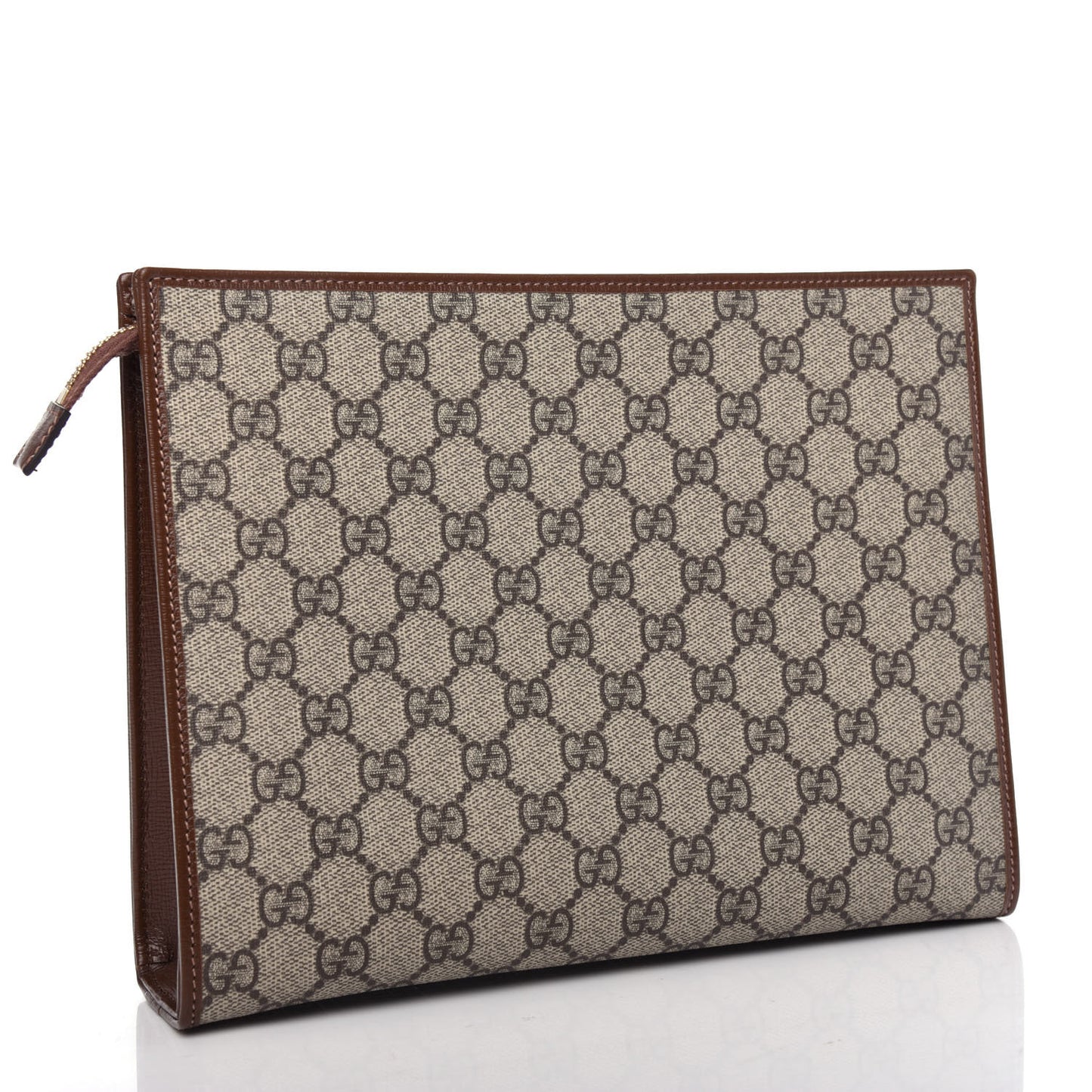 GG Supreme Monogram Horsebit 1955 Zip Pouch Beige Brown Sugar