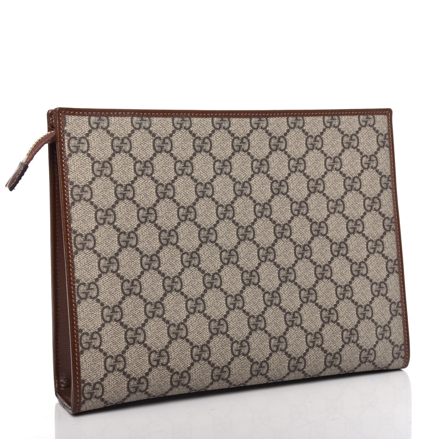 Gucci GG Supreme Monogram Horsebit 1955 Zip Pouch Beige Brown Sugar 3 of 7