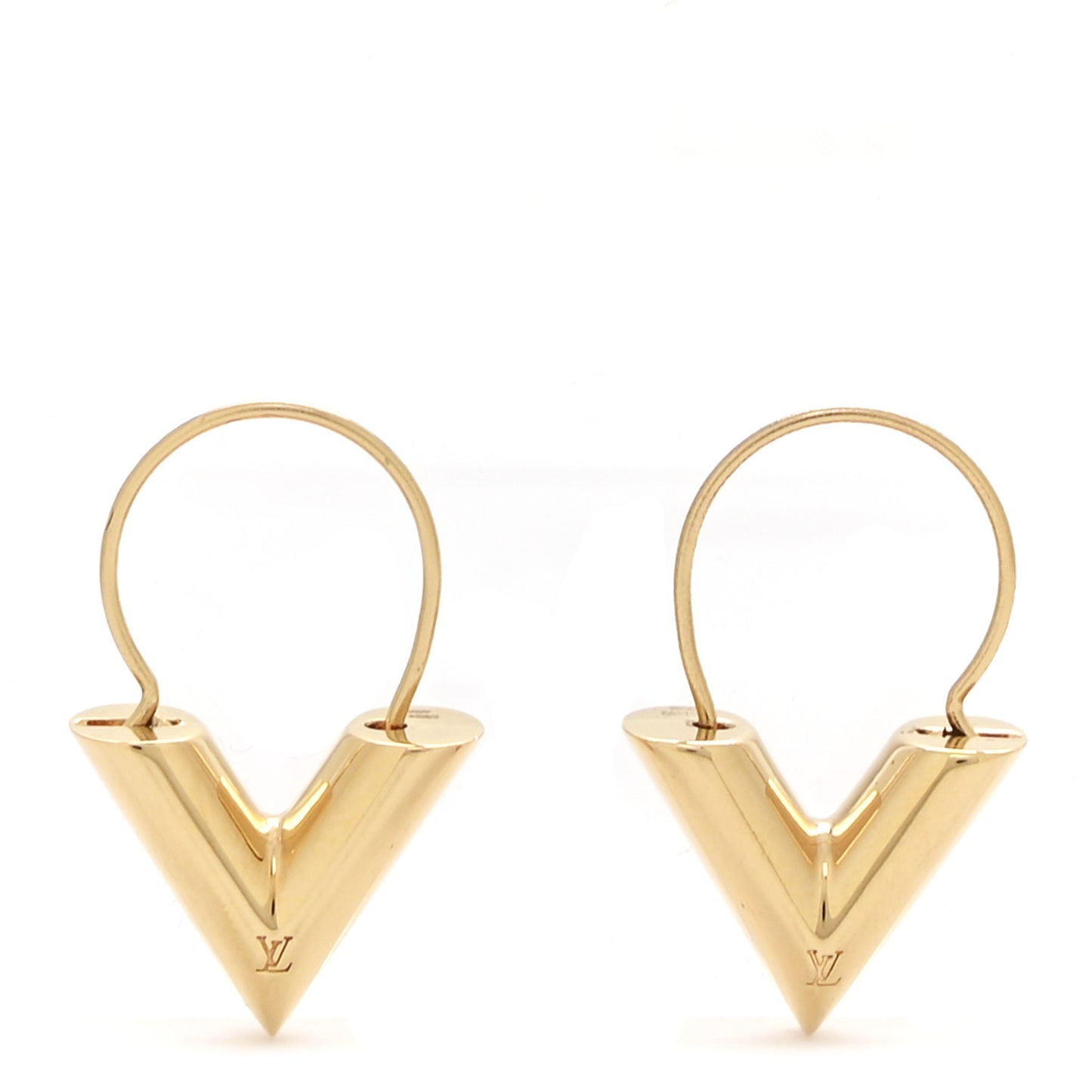 Brass Essential V Hoop Earrings Gold