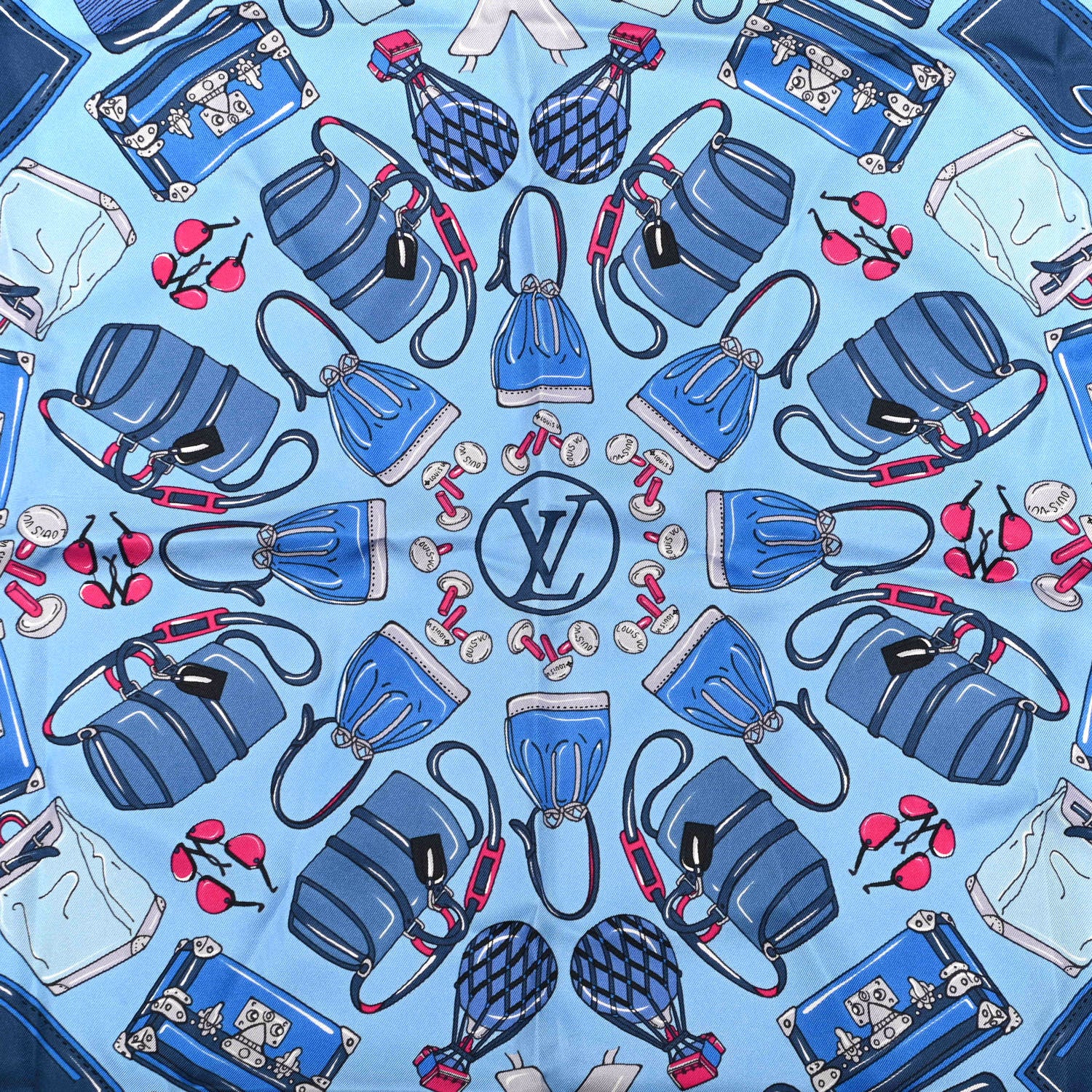 Louis Vuitton Silk Essentials LV Square Scarf Blue 4 of 4
