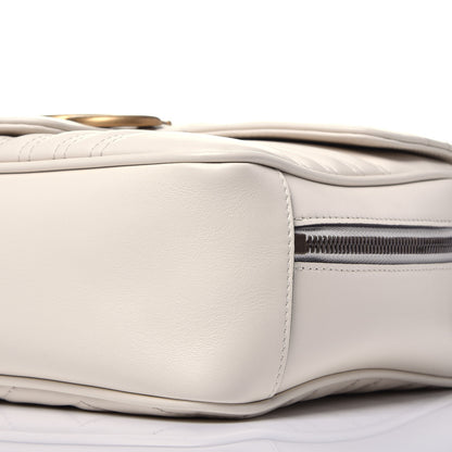 Gucci Calfskin Matelasse Sylvie Web Small GG Marmont Top Handle Shoulder Bag White 10 of 10