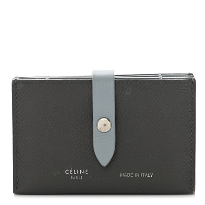 Celine Grained Shiny Calfskin Accordion Card Holder Grey 1 of 11