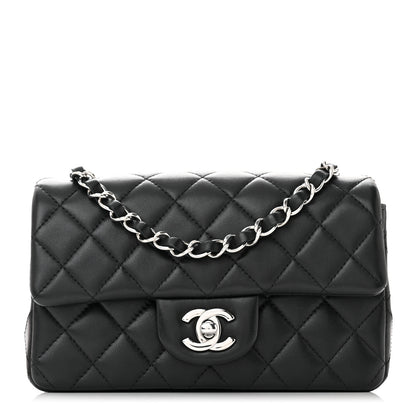 Chanel Lambskin Quilted Mini Rectangular Flap Black 1 of 10