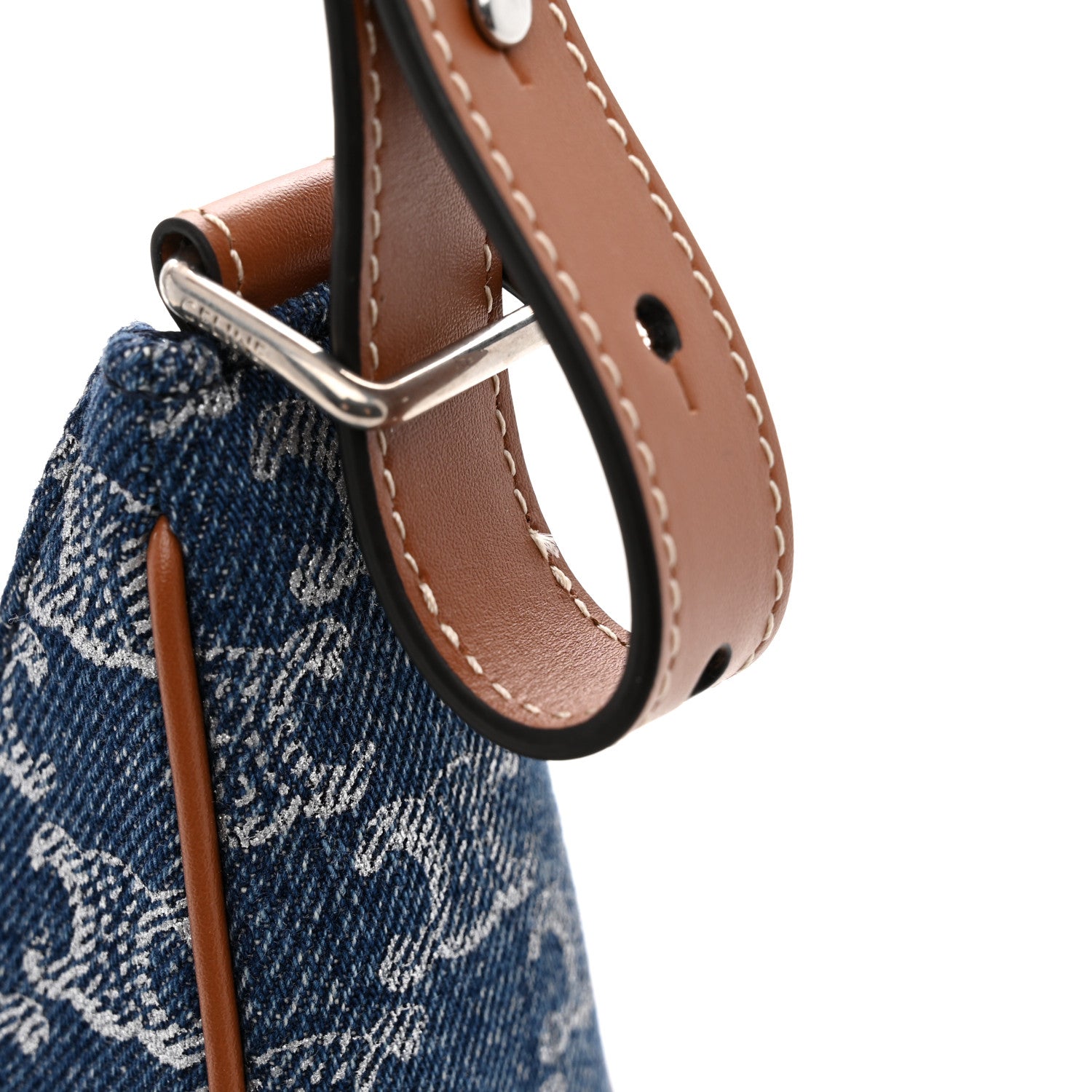 Celine Denim Triomphe Ava Shoulder Bag Blue 11 of 11