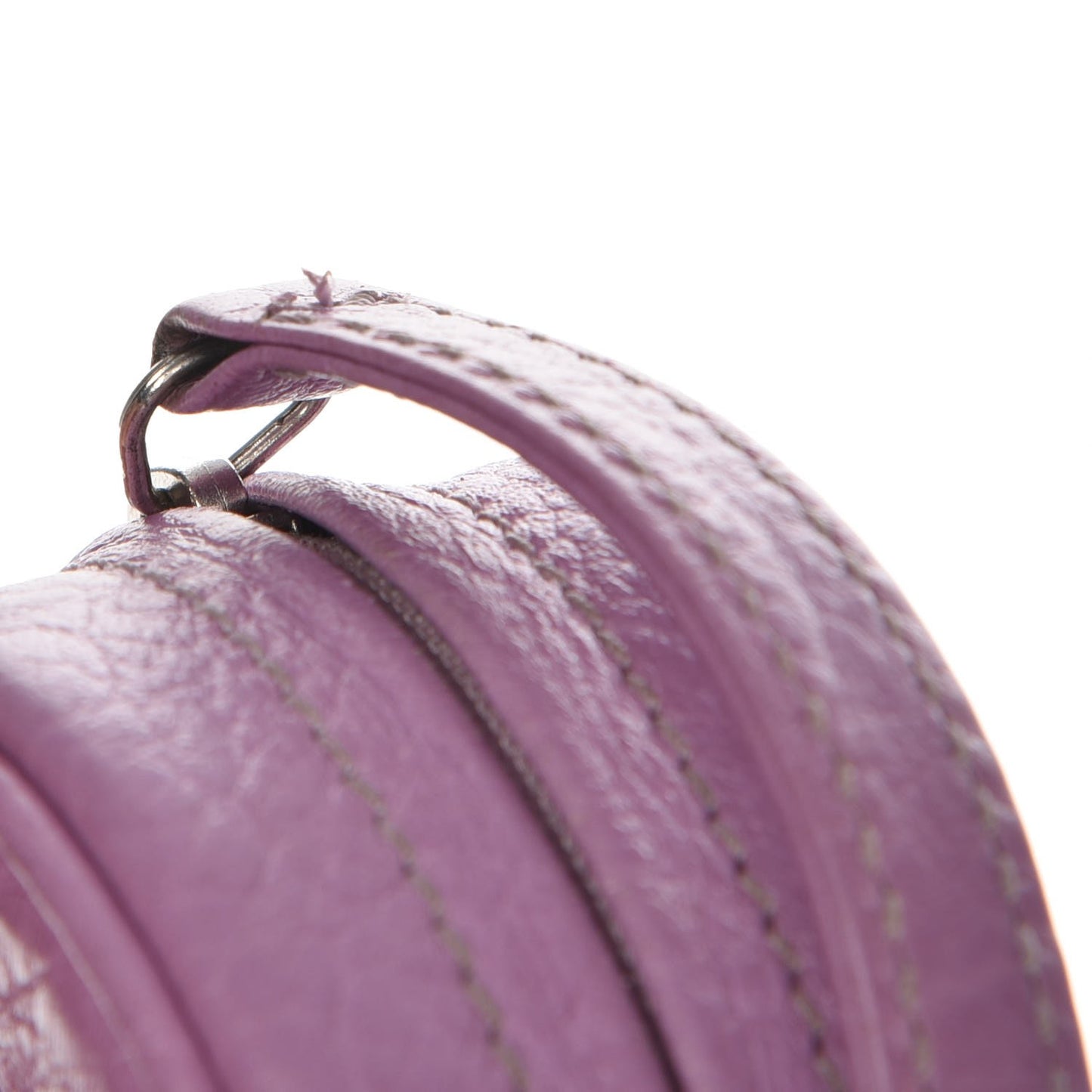 Calfskin Round CC Coin Purse Purple
