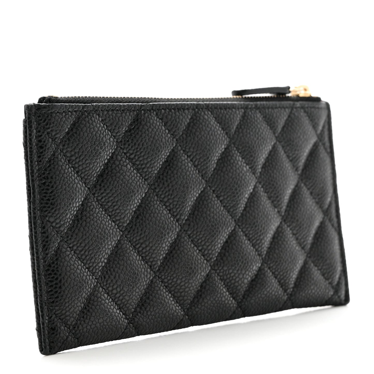 Caviar Quilted Classic Zip Pouch Black