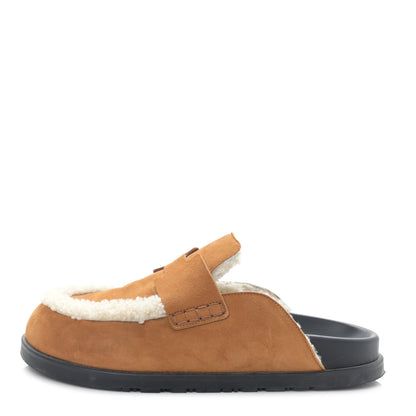 Hermes Suede Goatskin Shearling Go Mules 41 Beige Kraft Ecru 41 Beige Kraft Ecru 1 of 7