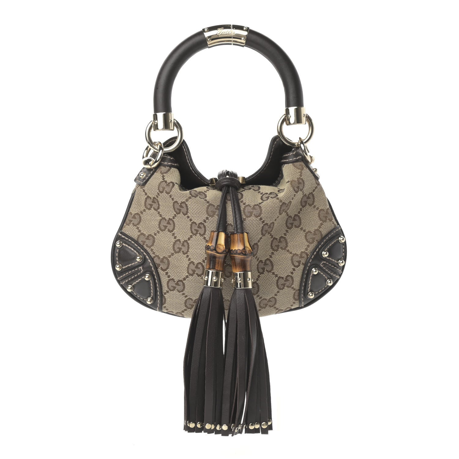 Gucci Monogram Mini Indy Top Handle Bag Dark Brown 1 of 10