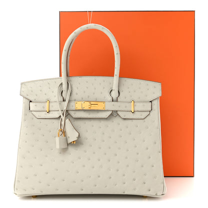 Hermes Ostrich Birkin 30 Gris Perle 12 of 12