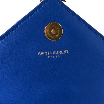 Saint Laurent Sheepskin Matelasse Chevron Monogram Classic Baby Chain Bag Blue Majorelle 6 of 10