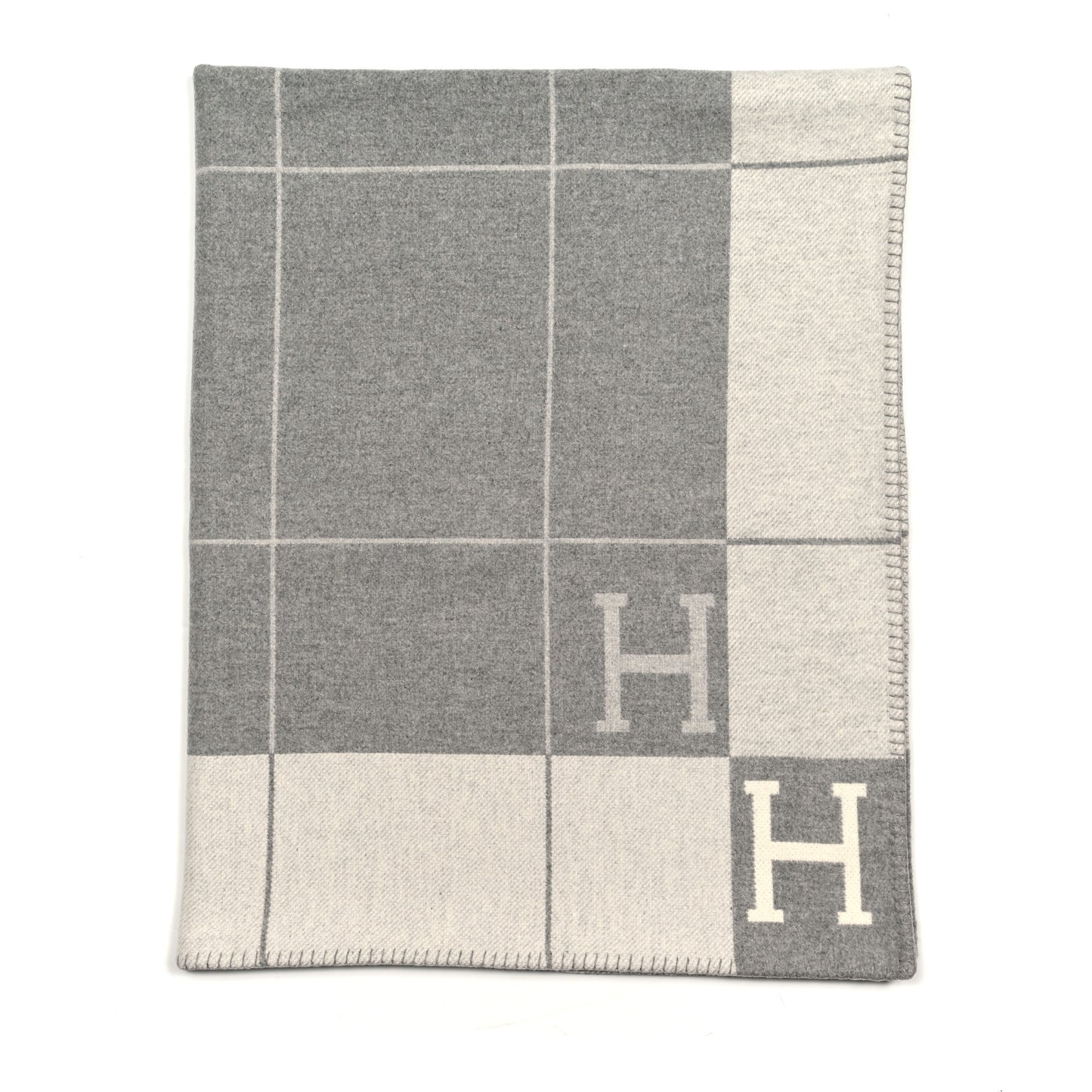 Wool Cashmere Avalon III Blanket Ecru Gris Clair