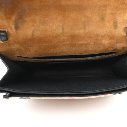 Burberry Derby Calfskin House Check Small Macken Crossbody Bag Black 5 of 16