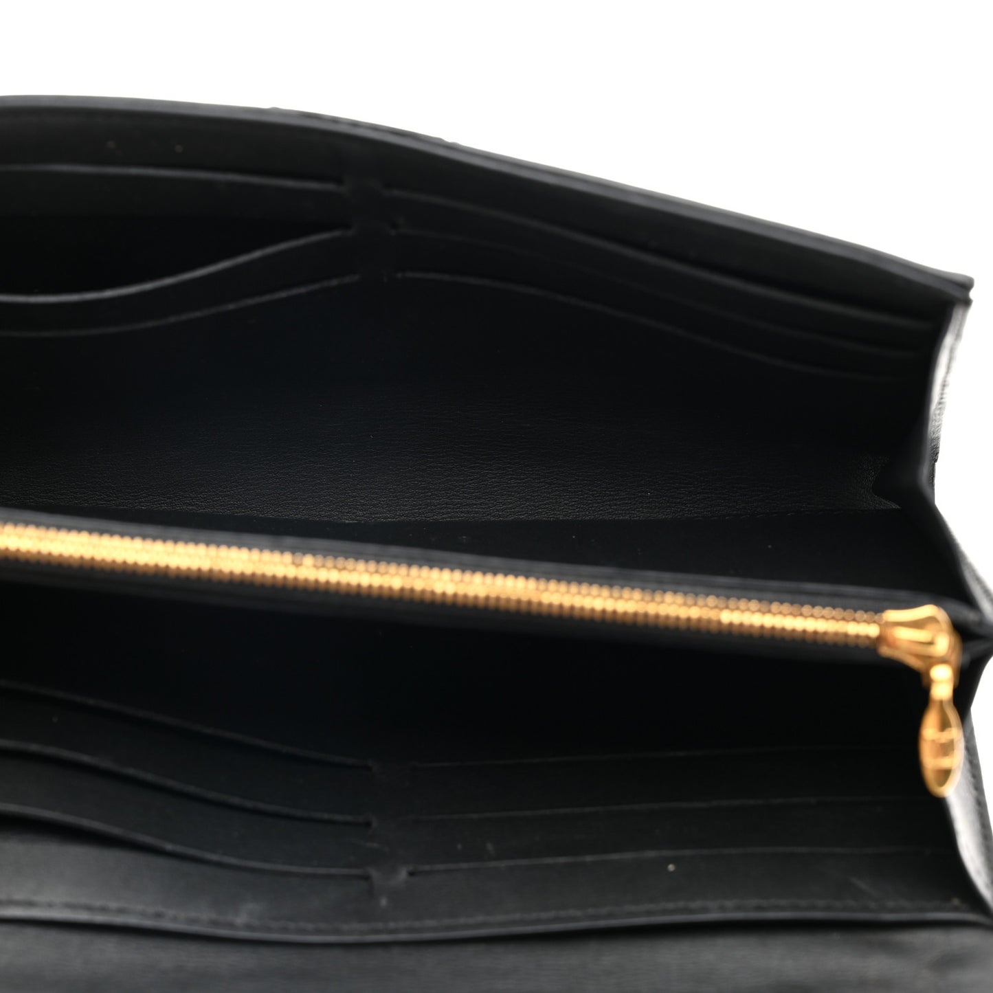 Calfskin New Wave Long Wallet Black