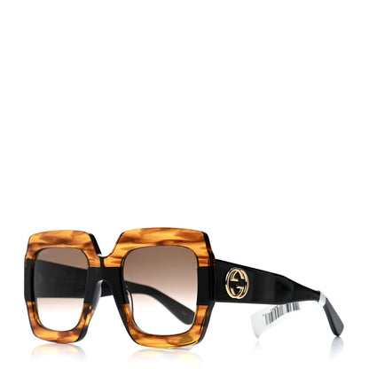 Gucci Acetate Square Frame Sunglasses GG0053S Havana 1 of 4