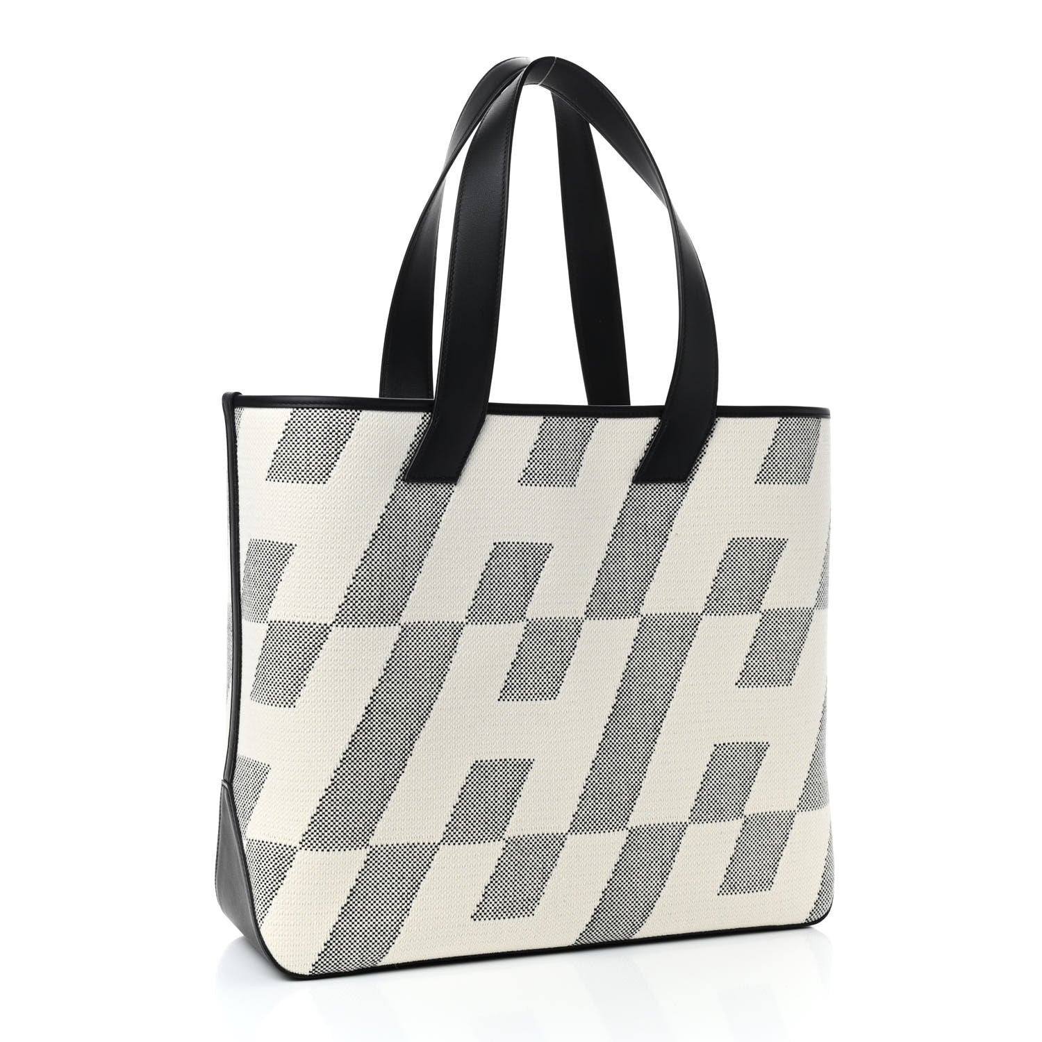 Hermes Swift H Canvas Cabas H En Biais 40 Black Ecru 3 of 9