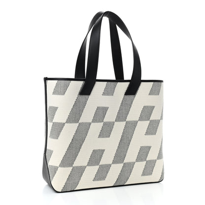 Hermes Swift H Canvas Cabas H En Biais 40 Black Ecru 3 of 9