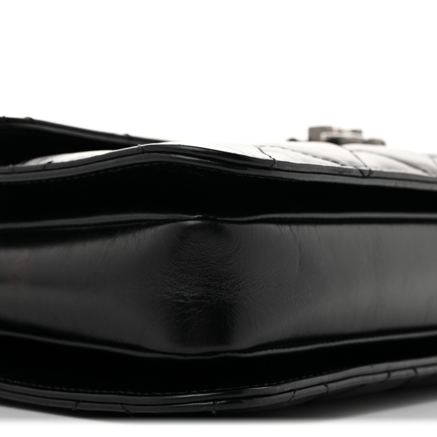 Chanel Glazed Calfskin Quilted Large Perfect Edge Flap Black 9 of 14