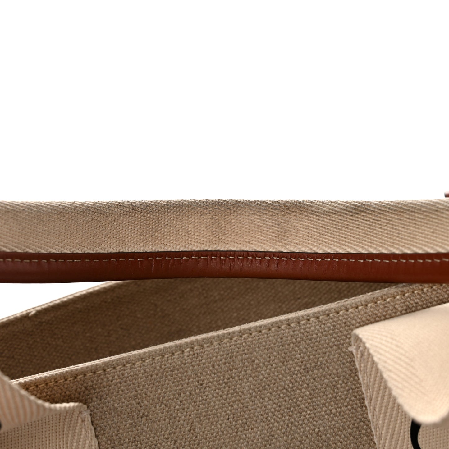 Cotton Calfskin Medium Woody Ribbon Tote White Brown