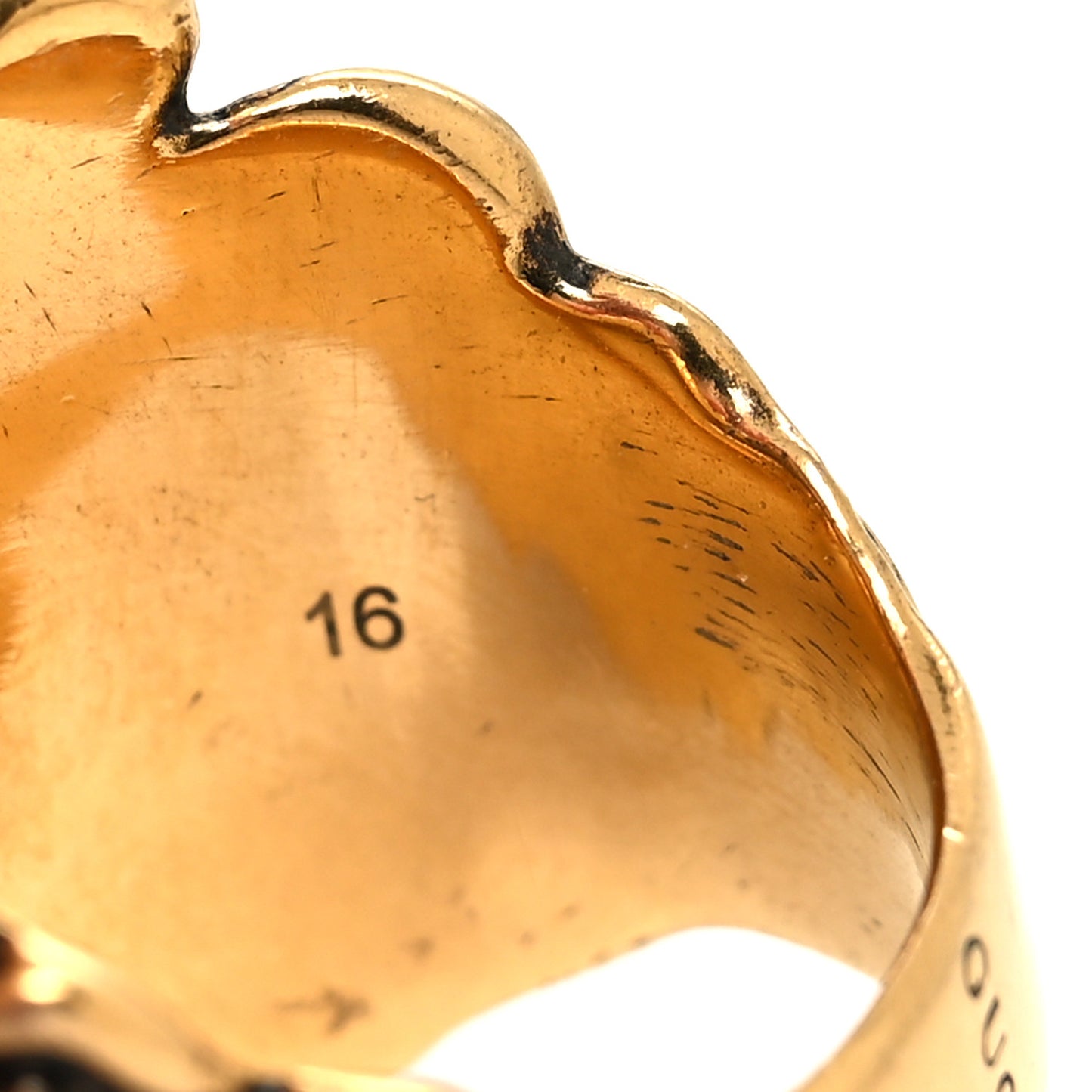 Metal Crystal Lion Head Ring 54 7 Aged Gold