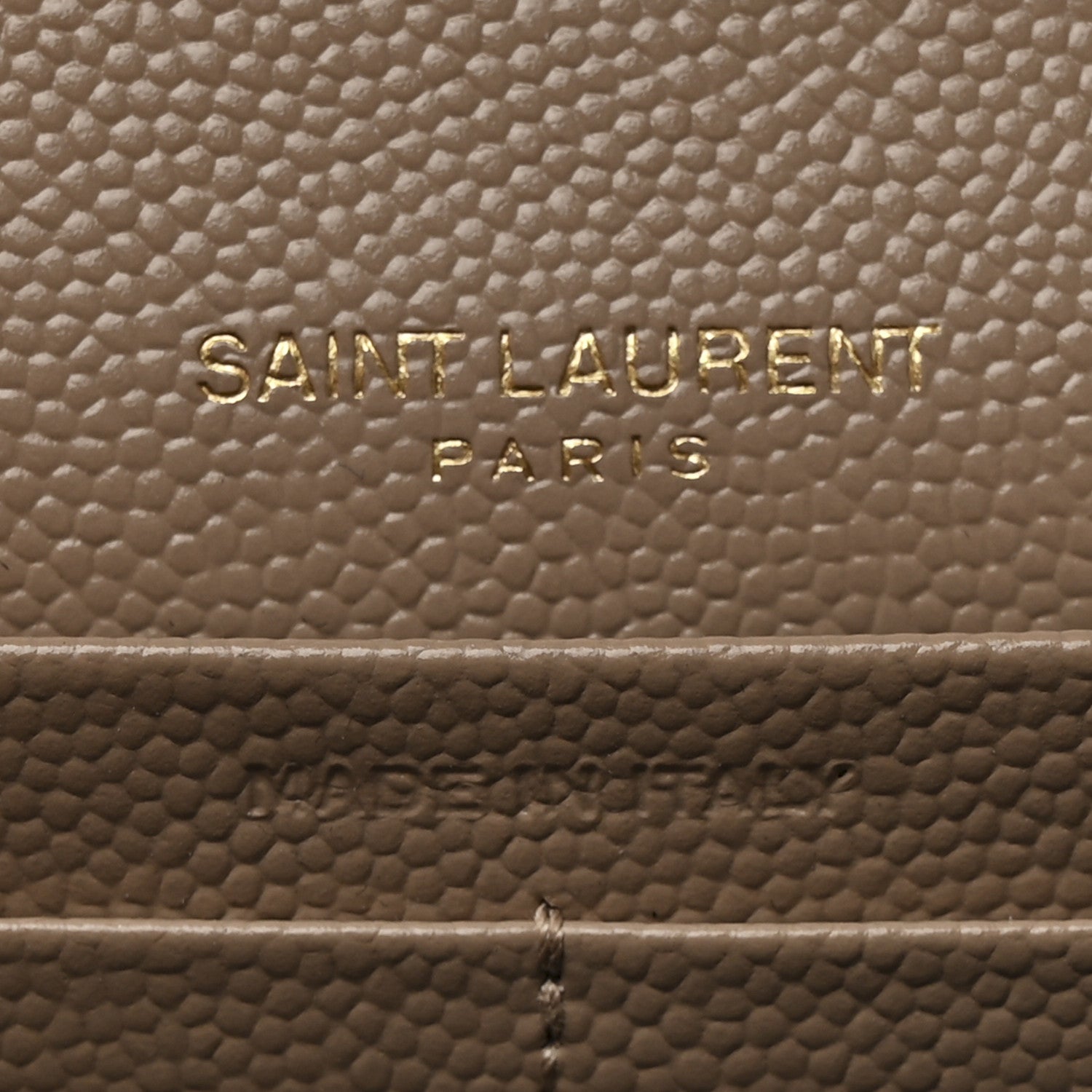 Saint Laurent Grain De Poudre Matelasse Chevron Monogram Chain Wallet Dark Beige 7 of 11