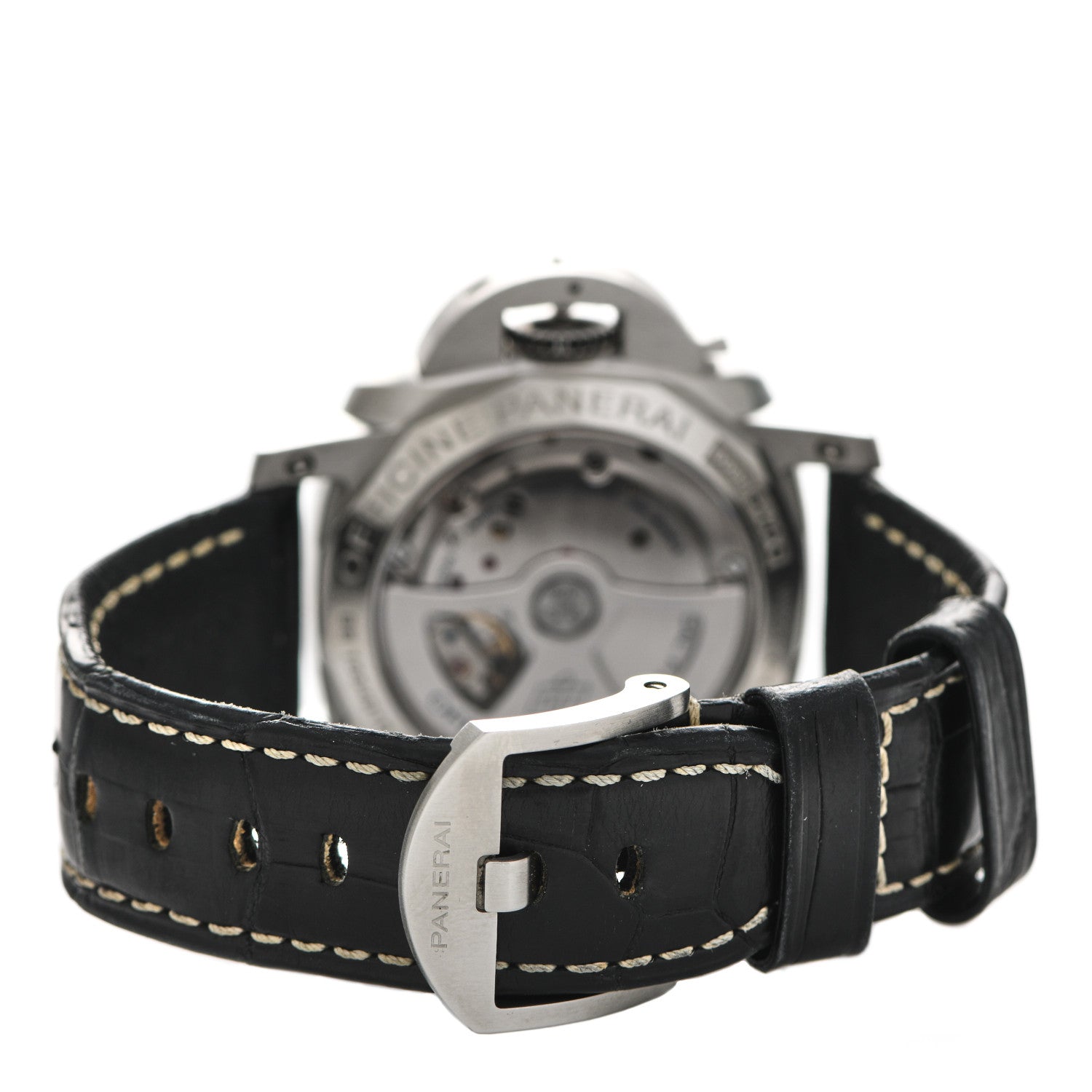 Panerai Stainless Steel Alligator 42mm Luminor 1950 3 Day Power Reserve Automatic Watch Black PAM00392 3 of 8