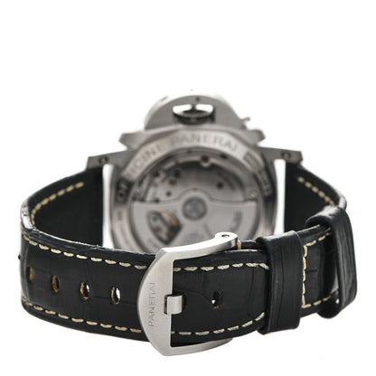 Panerai Stainless Steel Alligator 42mm Luminor 1950 3 Day Power Reserve Automatic Watch Black PAM00392 3 of 8