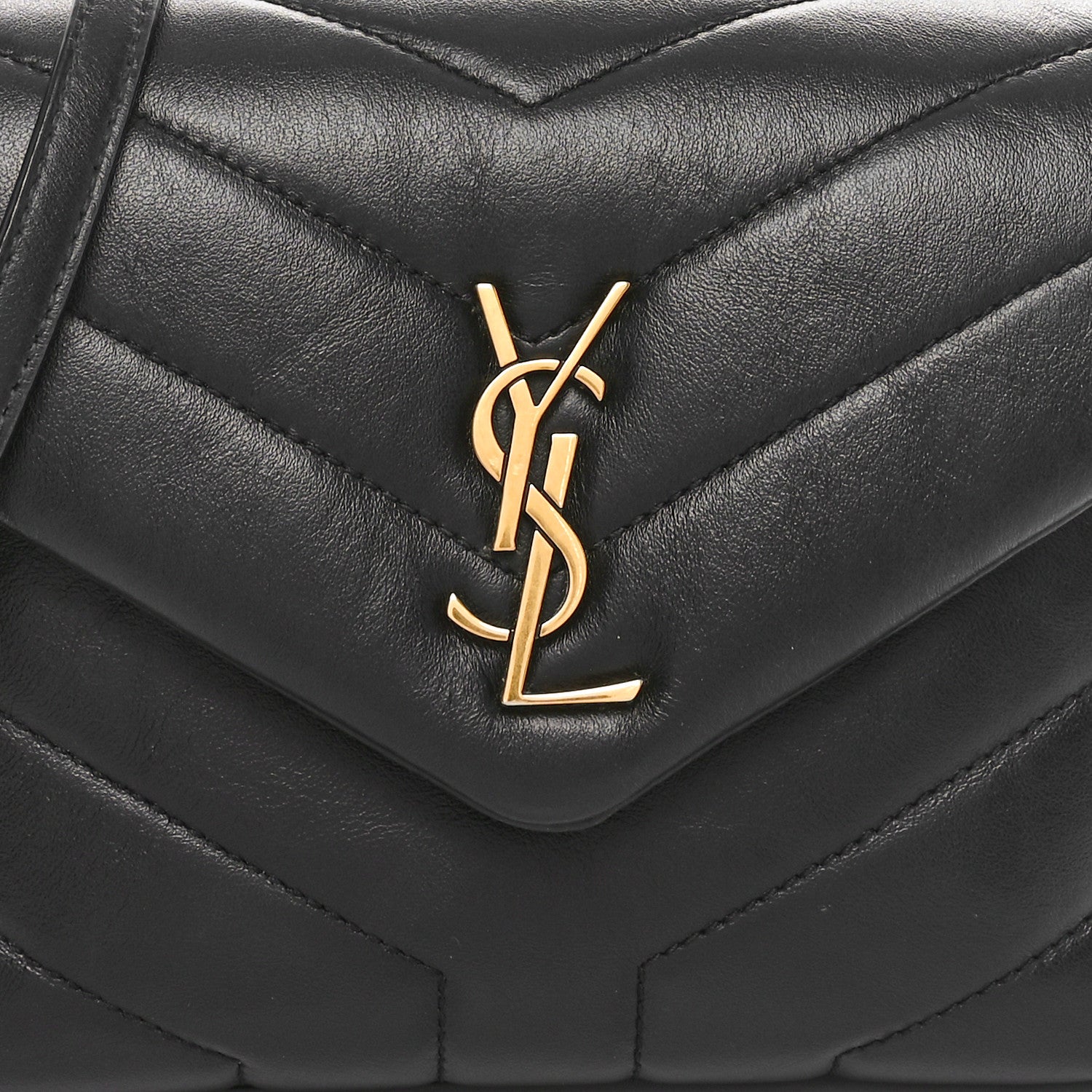 Saint Laurent Calfskin Y Quilted Monogram Toy Loulou Crossbody Bag Black 8 of 10