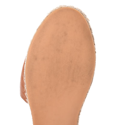Valentino Garavani Grained Calfskin Rockstud Ankle Wrap Espadrille Flats 37 Cognac 13 of 17
