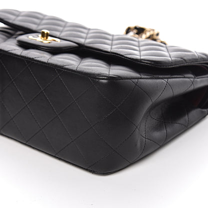 Chanel Lambskin Quilted Jumbo Double Flap Black 10 of 12