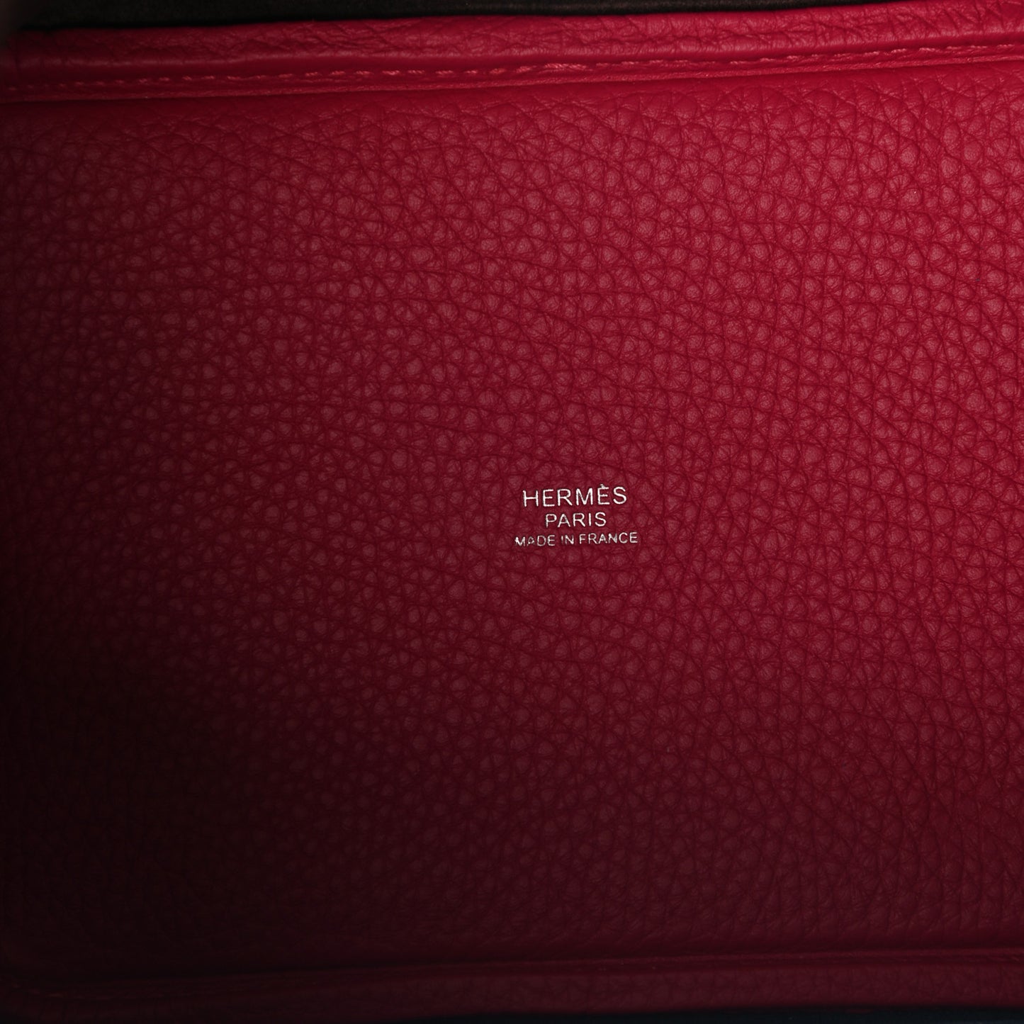 Taurillon Clemence Casaque Picotin Lock 18 PM Bleu Nuit Framboise Rouge Sellier