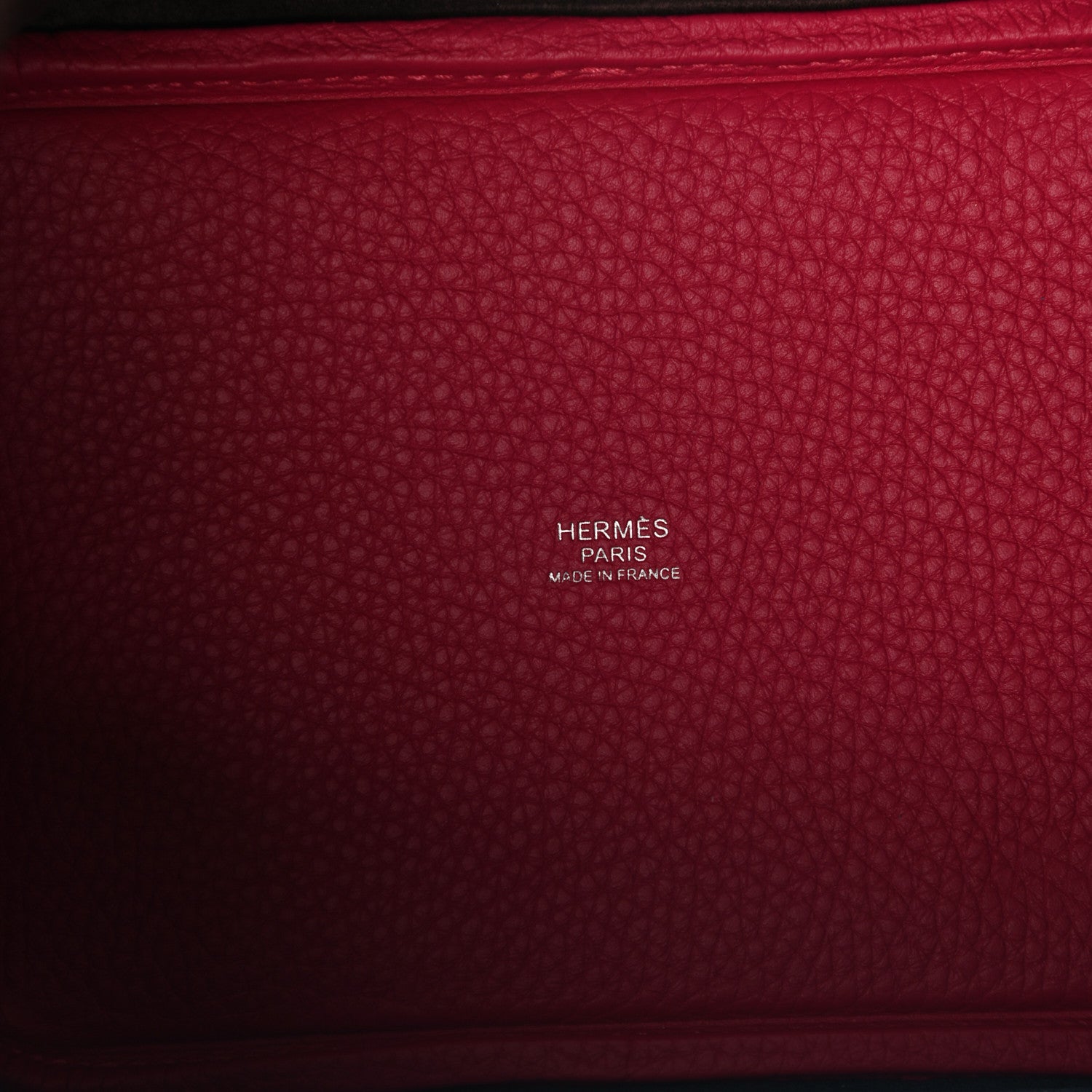 Hermes Taurillon Clemence Casaque Picotin Lock 18 PM Bleu Nuit Framboise Rouge Sellier 5 of 8