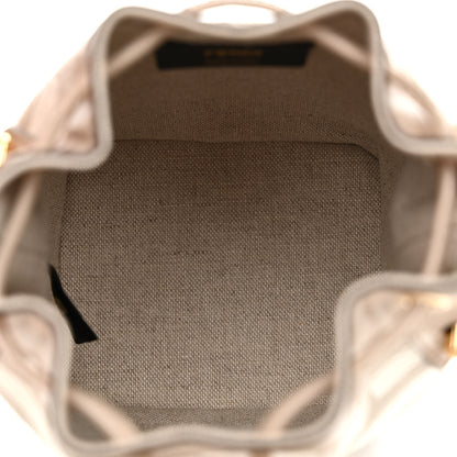Fendi Canvas Nappa F is Fendi FF Embroidered Mini Mon Tresor Bucket Bag Grezzo White Nuvola 5 of 10
