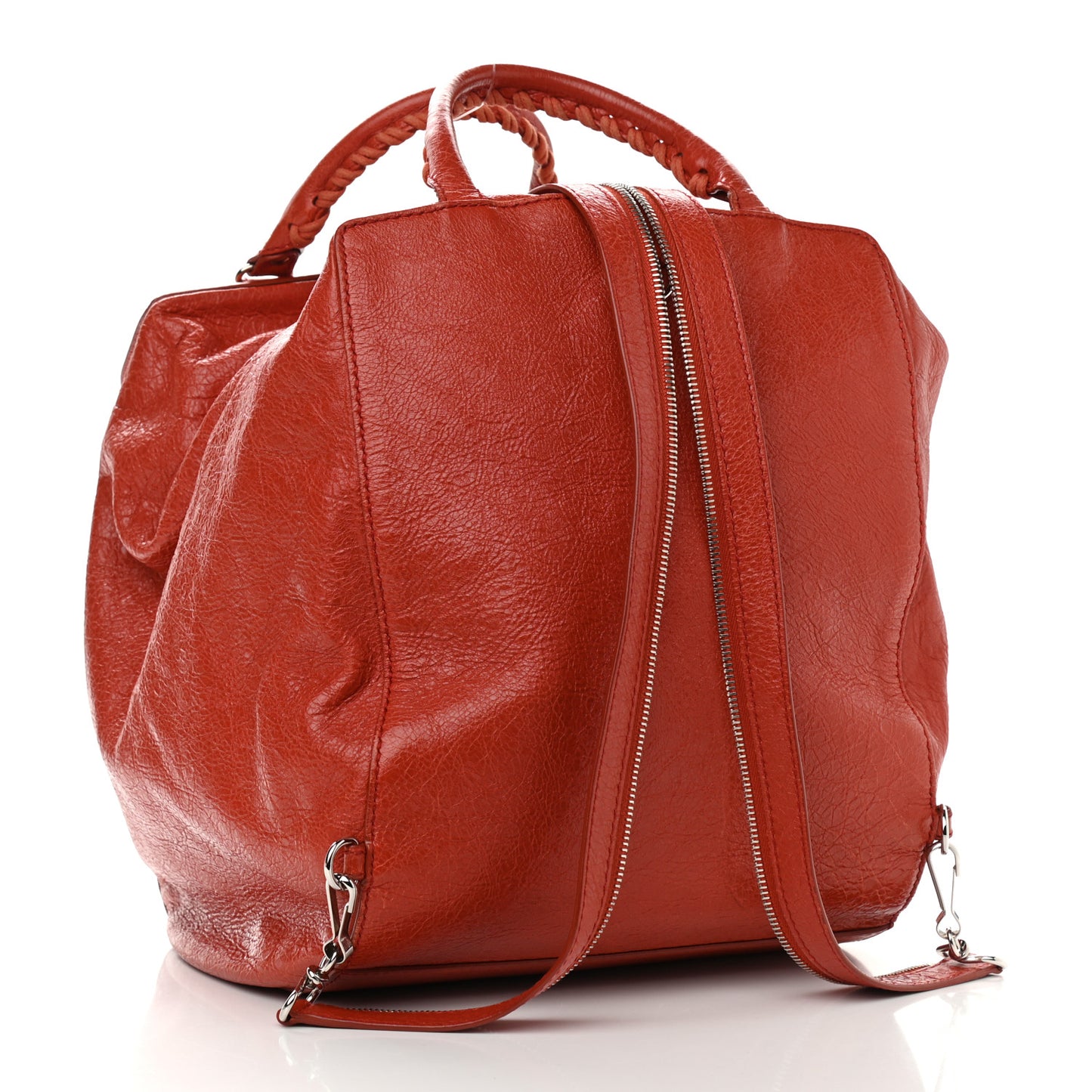 Agneau Giant 12 Hardware Zip Traveler Backpack Rouge Ambre