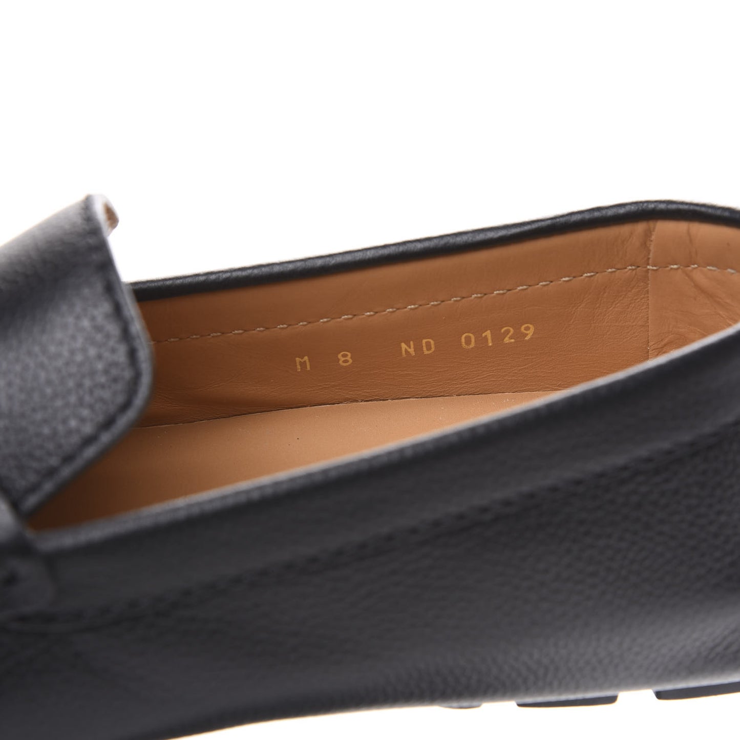 Grained Calfskin Monte Carlo Car Shoe Moccasin Loafers 8 Black