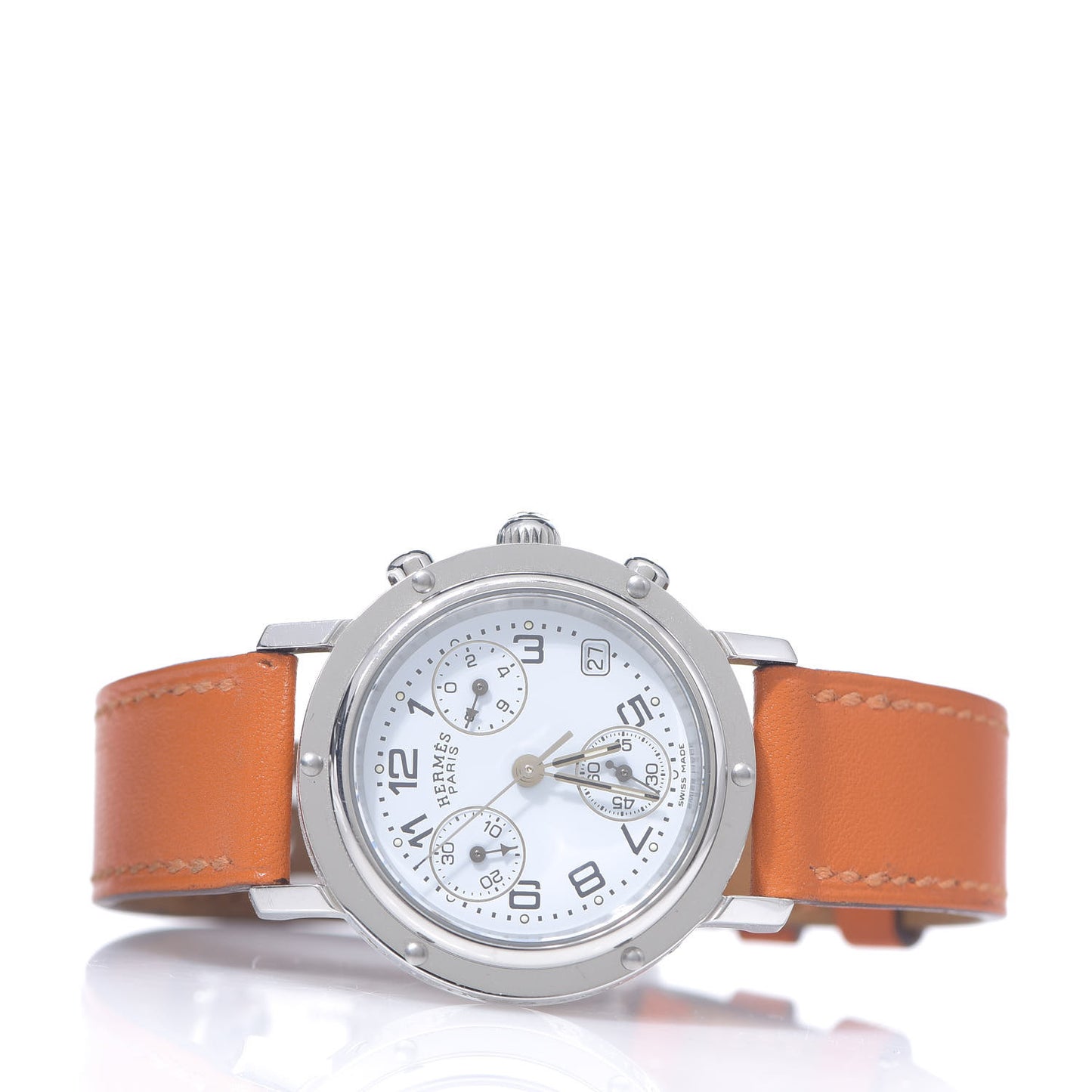 Stainless Steel Swift 31mm Clipper Chronograph Quartz Watch Orange
