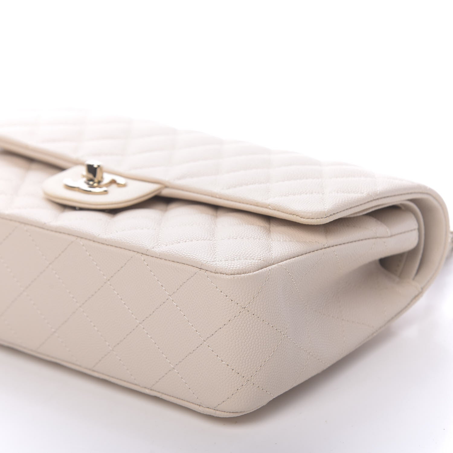 Chanel Caviar Quilted Medium Double Flap Light Beige 9 of 11