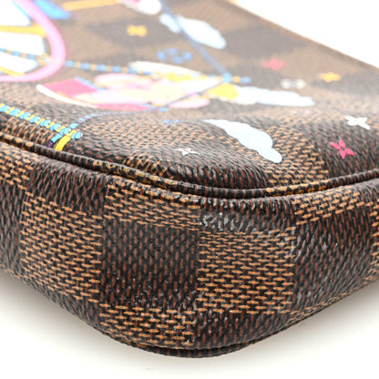 Louis Vuitton Damier Ebene 2020 Christmas Animation Big Wheel Mini Pochette Accessories Rose Ballerine 9 of 10