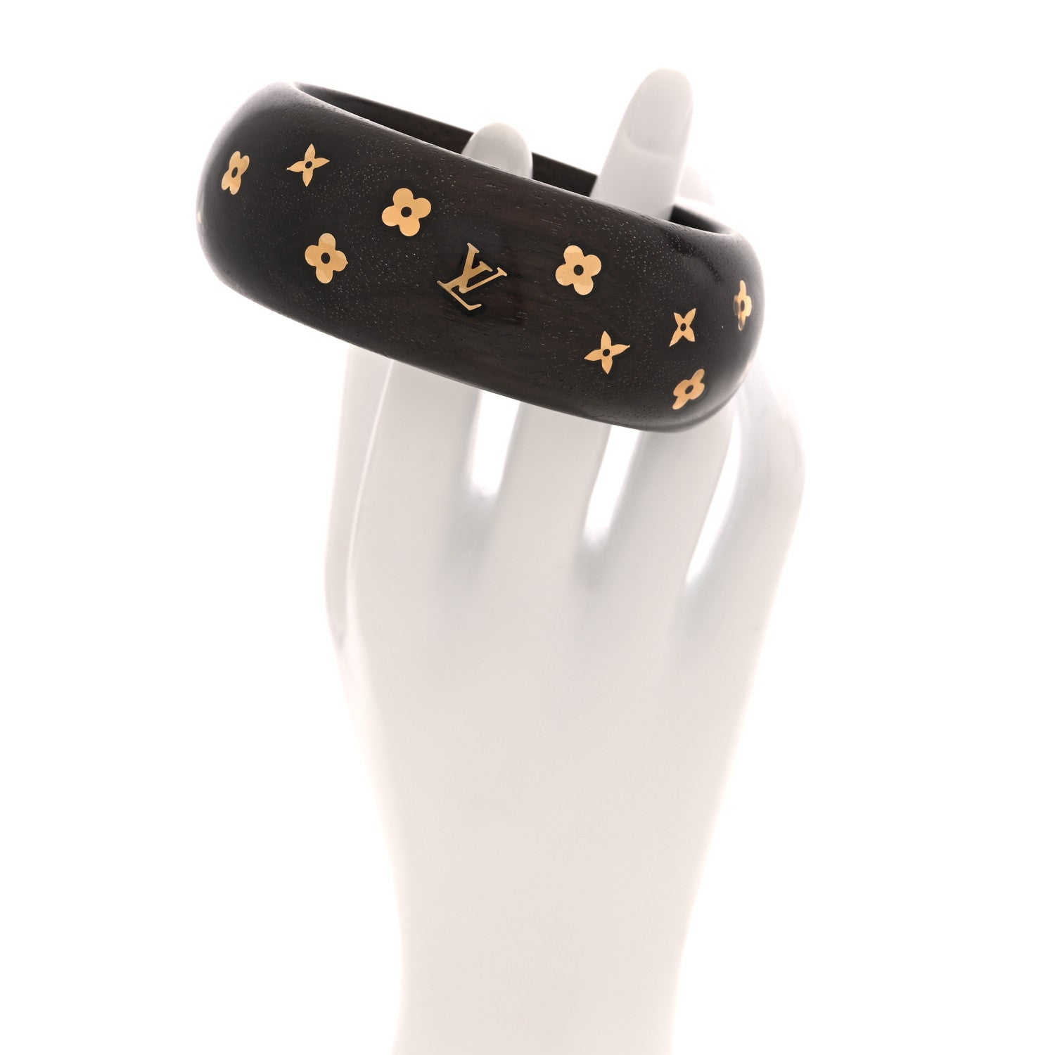 Louis Vuitton Tiger Wood Brass Wide Sylvania Bangle 2 of 4