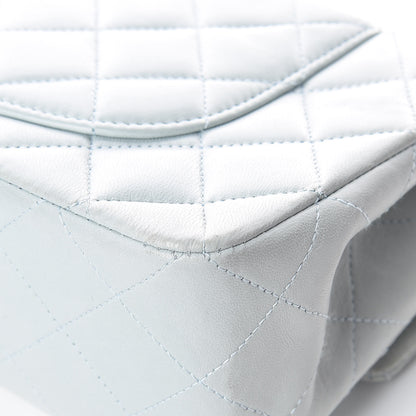 Chanel Lambskin Quilted Small Double Flap Light Blue 15 of 22