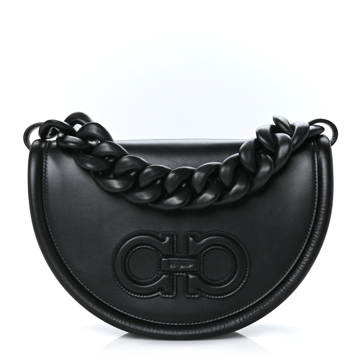 Calfskin Aura Shoulder Bag Black